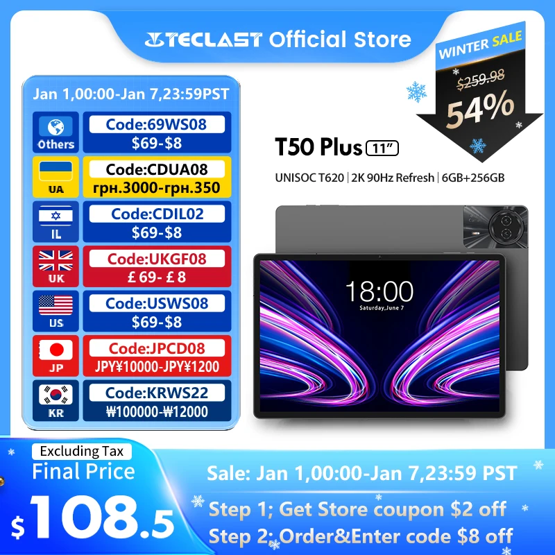 【New】Teclast T50 Plus Android 14 Tablet 11