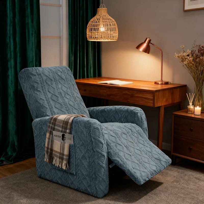 

Recliner Slipcover Set, Stretch Jacquard Fabric with Side Pockets, Full Protection for Electric & Manual Lounge Chair