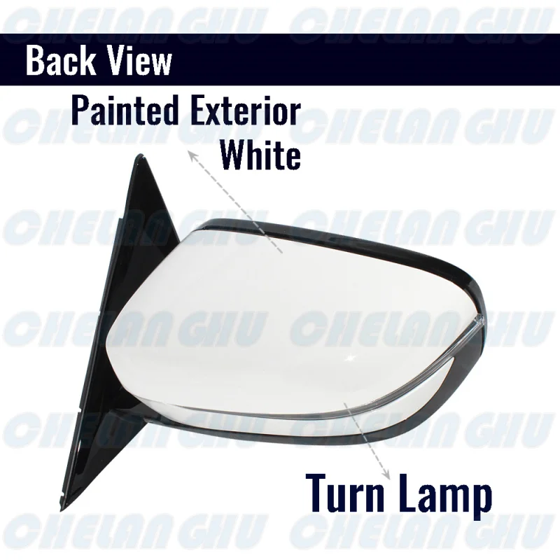 For Honda Accord 2023 2024 Left Side 8 Pins White Painted Heated Power Fold Blind Spot Mirror Assembly