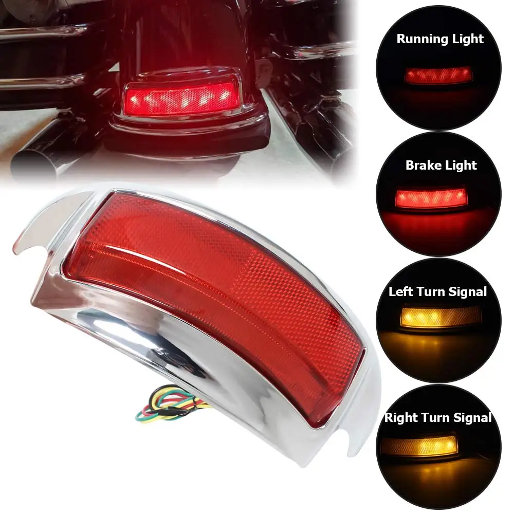Motorcycle Part Rear Fender Tip Light Fender Tailing Edge Turn Signal Run Brake Light For Harley Touring Electra Road Glide 2009