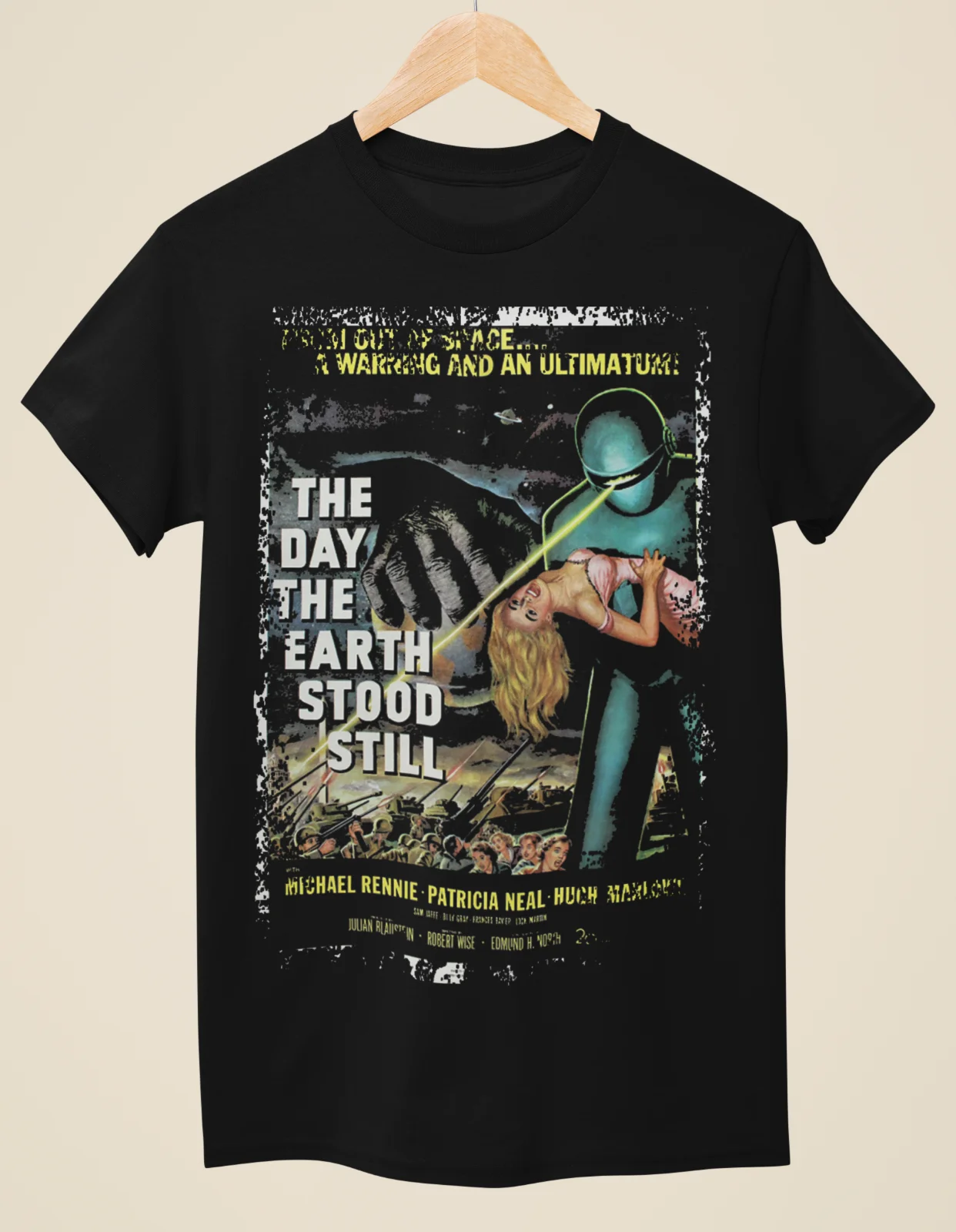 The Day the Earth Stood Still (1951) -Movie Poster inspired Unisex Black T-Shirt