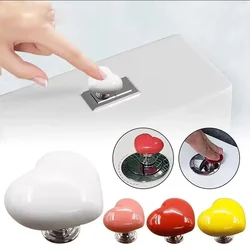 Fashionable Colored Heart Shape Toilet Closestool Water Tank Push Switch Assistant Cabinet Or Door Drawer Auxiliary Buttondevice