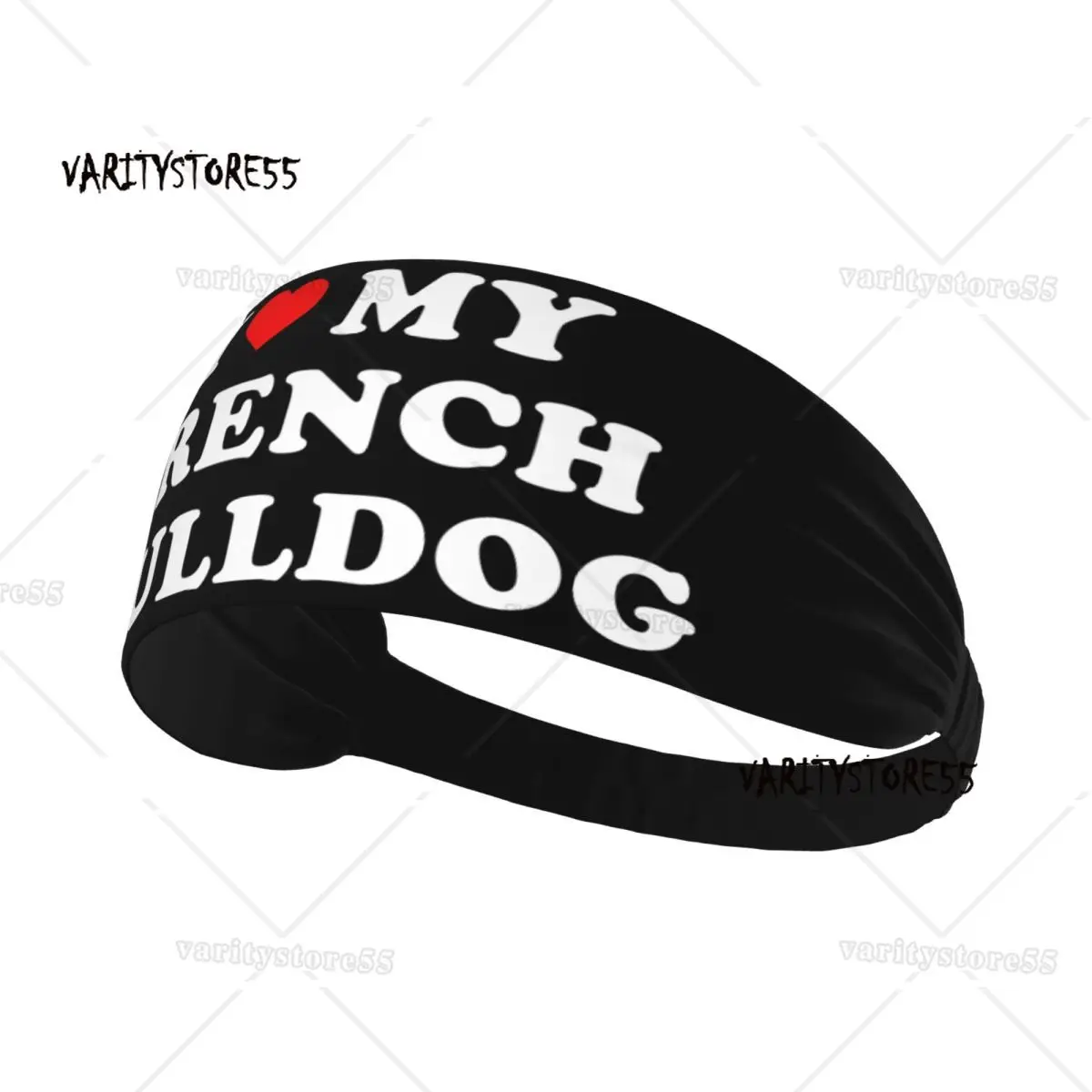

Custom I Love My French Bulldog Sports Sweatband for Basketball Quick Drying Headband Men Women
