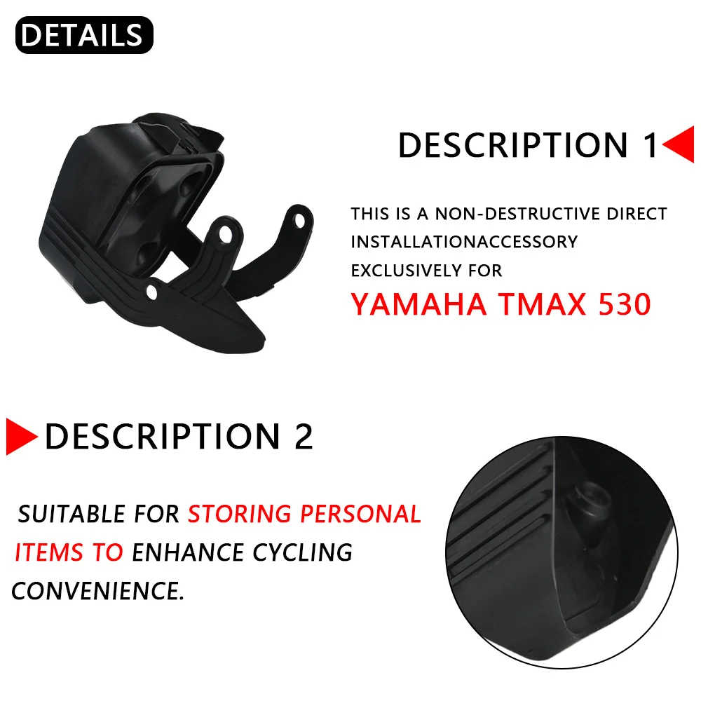 MTKRACING Per YAMAHA TMAX 530 2017 2018 2019 Moto Carenatura Anteriore Portaoggetti Cassetta Degli Attrezzi di Stoccaggio Piccola Scatola di Immagazzinaggio di Montaggio