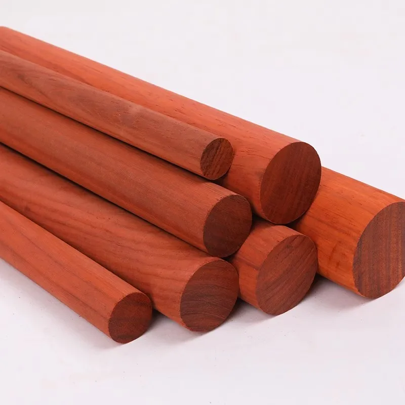 خشب الورد الأحمر الأفريقي عصا مستديرة الخشب الصلب اليدوية DIY نحت الخشب الخشب الأحمر الطبيعي عصا مستديرة صغيرة #2