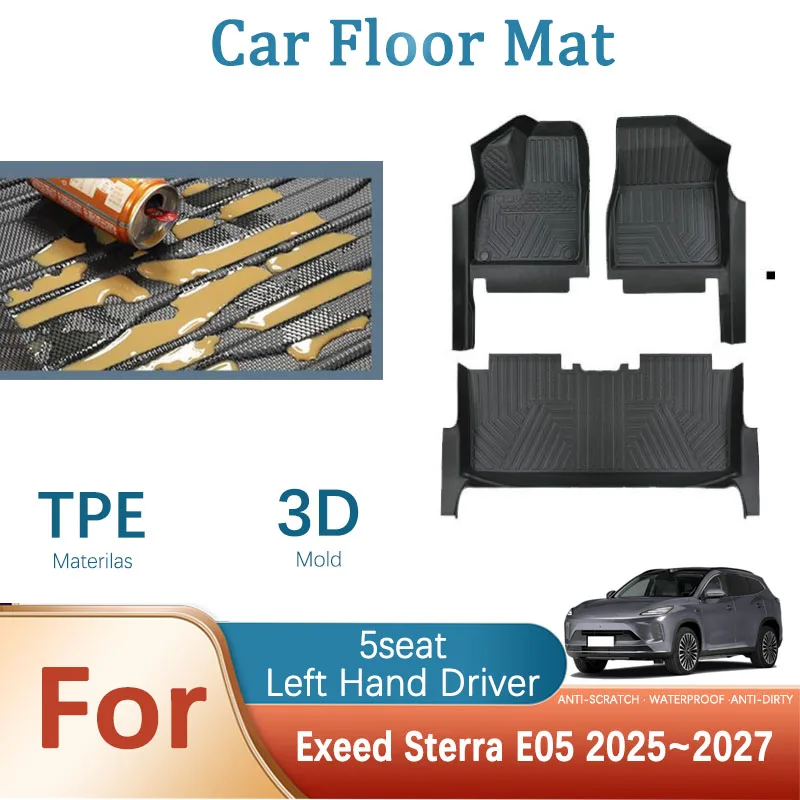 Car Floor Mat For Exeed Sterra E05 MX ET5 2025 2026 2027 Dirt-resistant Foot Left Hand Driver Pad Floors Covers Auto Accessories