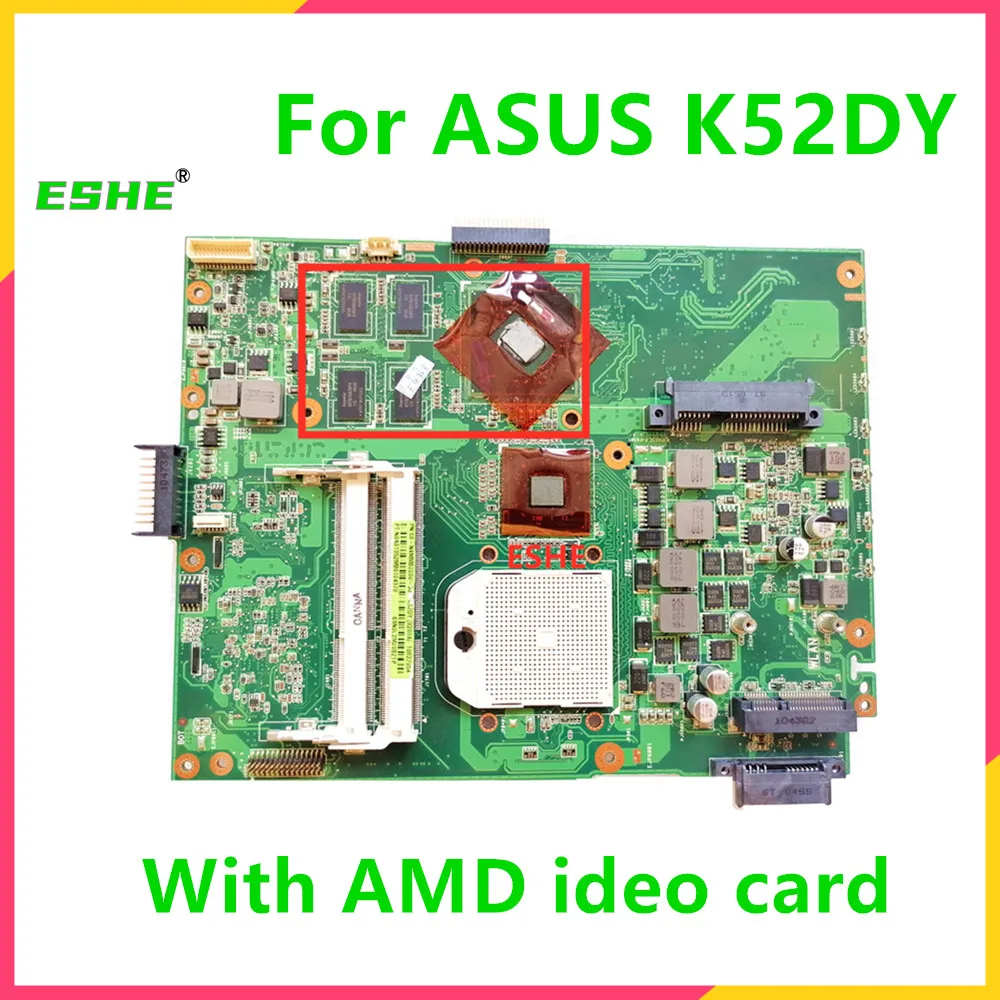 K52DY REV 2.1 For ASUS K52D A52D K52 Laptop Motherboard with AMD Video card 100% test work