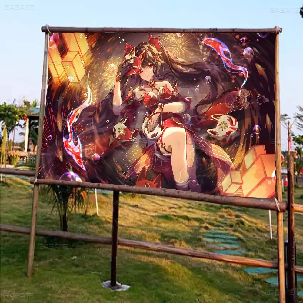 Game Honkai Star Rail Sparkle Printed Large Flag Art Science Fiction Room Home Decor Decor Banner