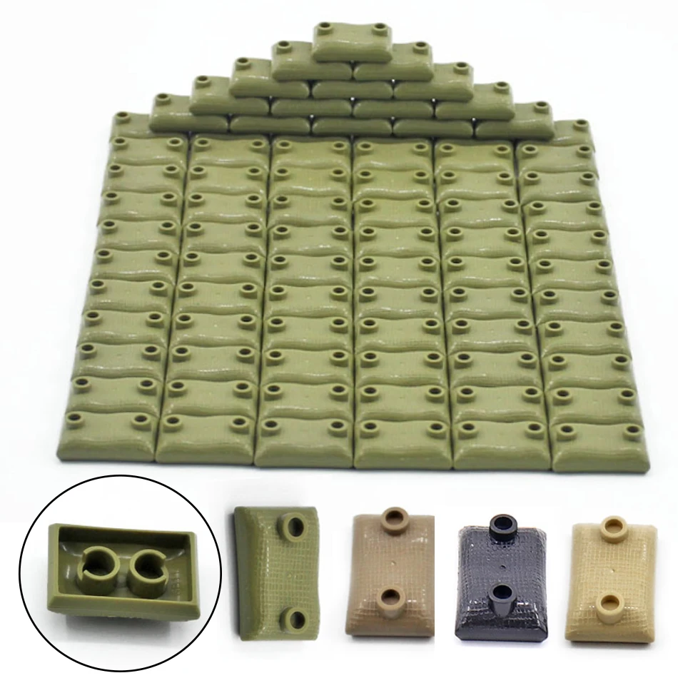 Sandsäcke Military Zubehör ziegel Öl Trommel Swat Waffe Soldat WW2 Armee MOC Teile Gebäude Block Military szene serie