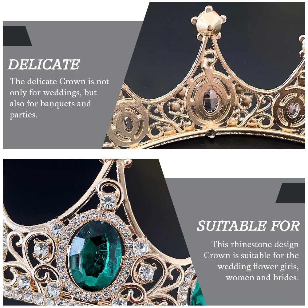 

Rhinestone Crown Hair Accessory Wedding Decor Bridal Headdress Girls Headwear Lightweight Party Banquet Crystal Design Durable