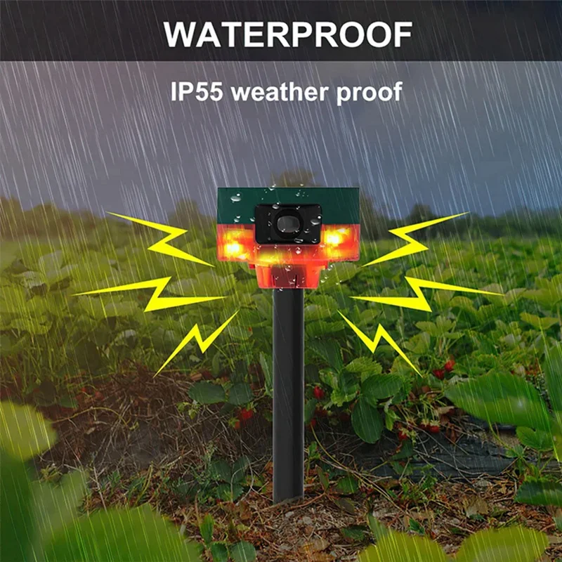 Outdoor Solar Alarm Light with Infrared Motion Sensor Area Sound Recording Waterproof Anti-theft Animal Repeller Security Alarm