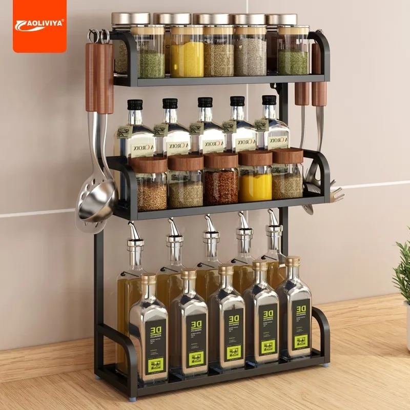 

Aoliviya Kitchen Spice Rack Multi-Layer Countertop Narrow Gap Small Condiment Seasoning Bottle Box Storage Rack Products