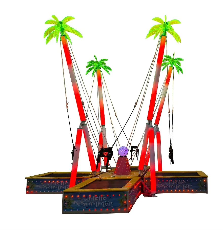 2026 Amusement Park Bungee Flashing Lights Holiday Entertainment Facilities Bouncy Trampoline Manufacturers Wholesale Light Bung