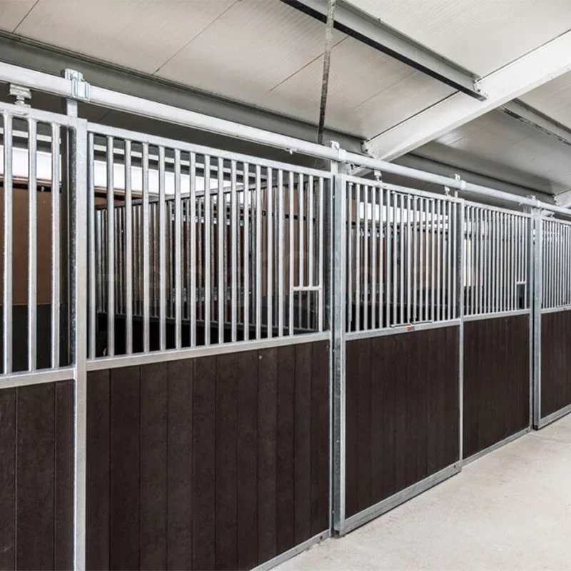 Equestrian Sliding Door Metal Frame Bamboo Horse Stable Panels With Steel Frame