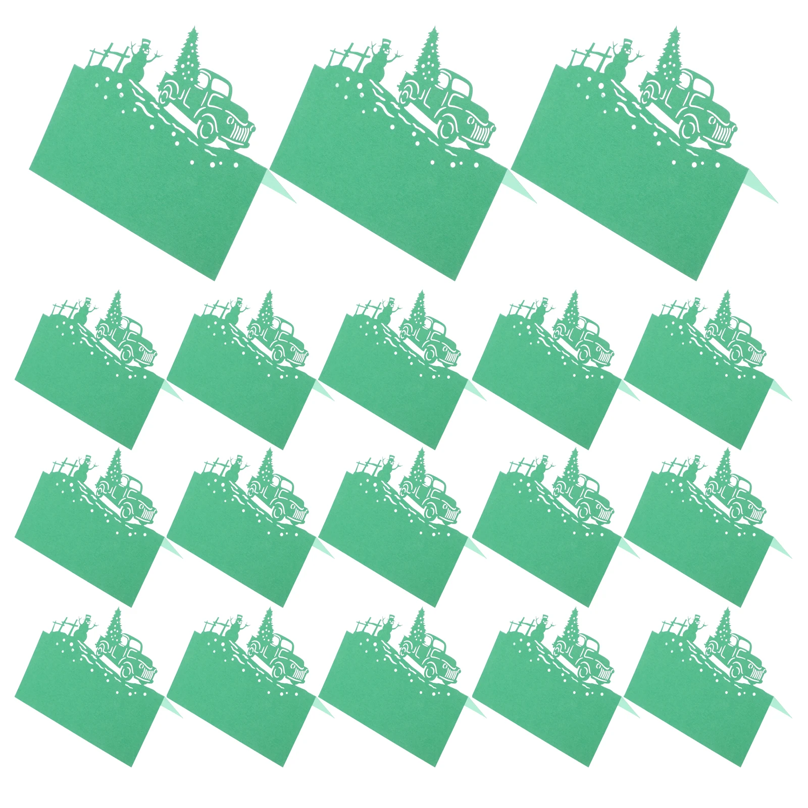 

50Pcs Christmas Table Place Cards Snowflake Design Wedding Dinner Seating Name Tents Green Christmas Place Cards