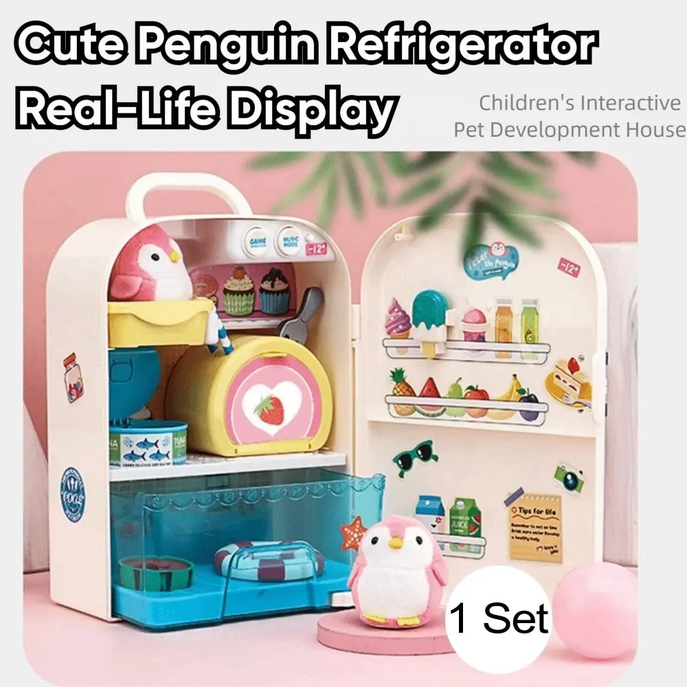 

Cartoon Children's Refrigerator Toys Model Crafts DIY Penguin Refrigerator Educational Toy Music Interactive