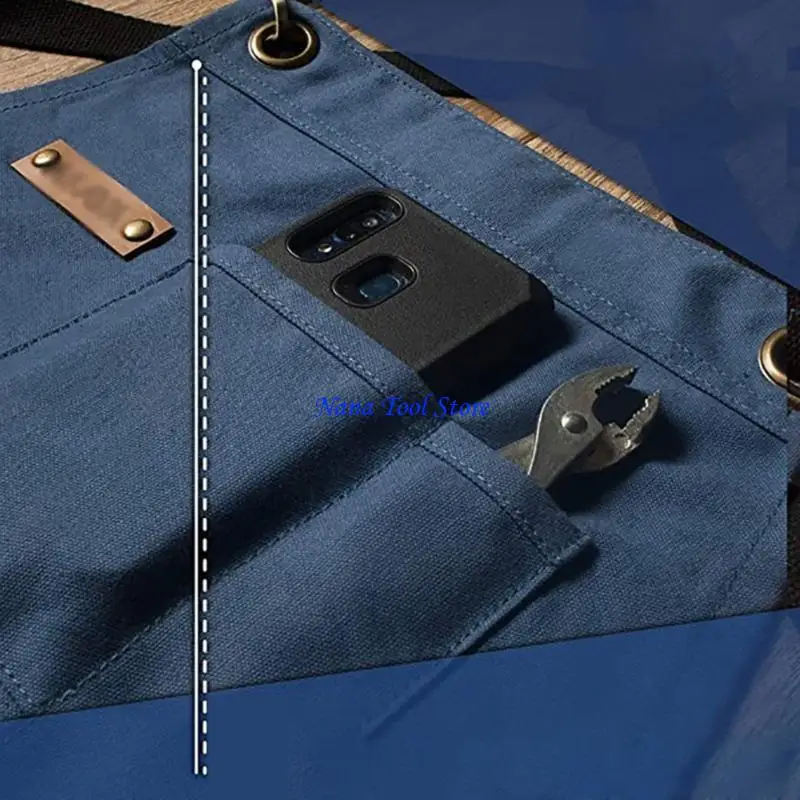 31GJ Multi Pocket Canvas Work Apron, Adjustable Back for Men and Women