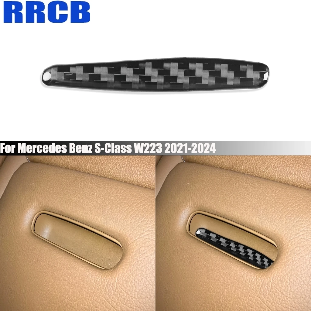 

Carbon Fiber Car Accessories Rear Armrest Switch Interior Trim Cover Sticker For Mercedes Benz Maybach S-Class W223 2021-2024