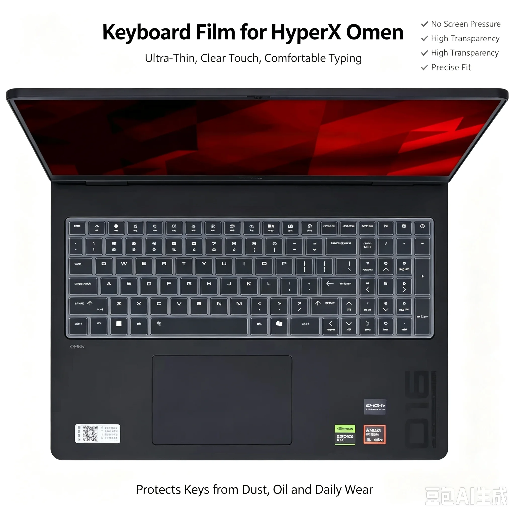 Gaming Keyboard Hyperx - Nakładka na klawiaturę do laptopa HP
