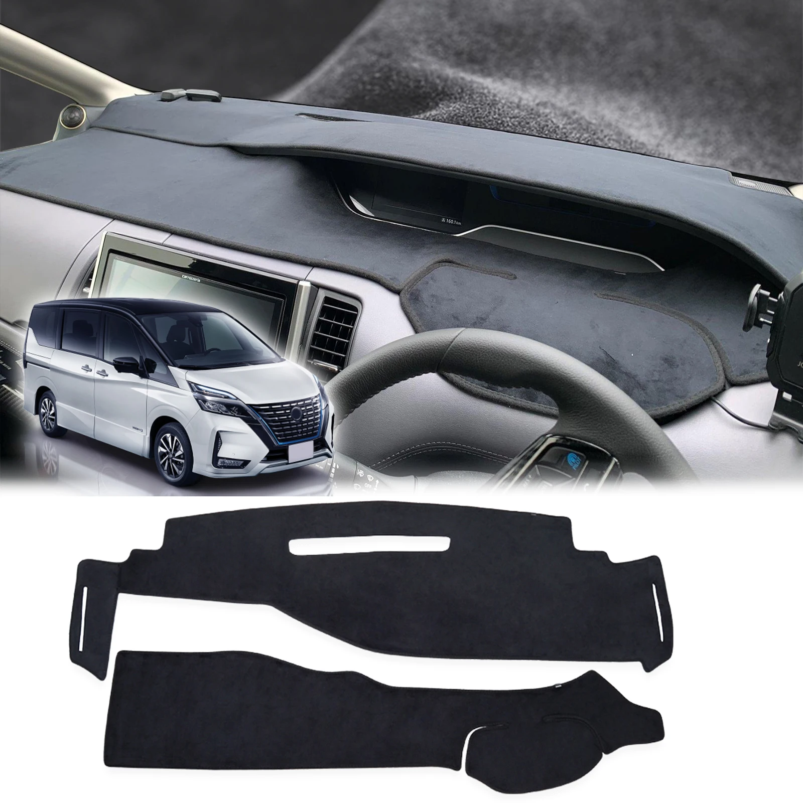 

fit for Nissan Serena C27 2016-2022 Suzuki Landy Car Dashmat DashMat Sunshade Dashboard Cover Pad Protective Carpet Accessories