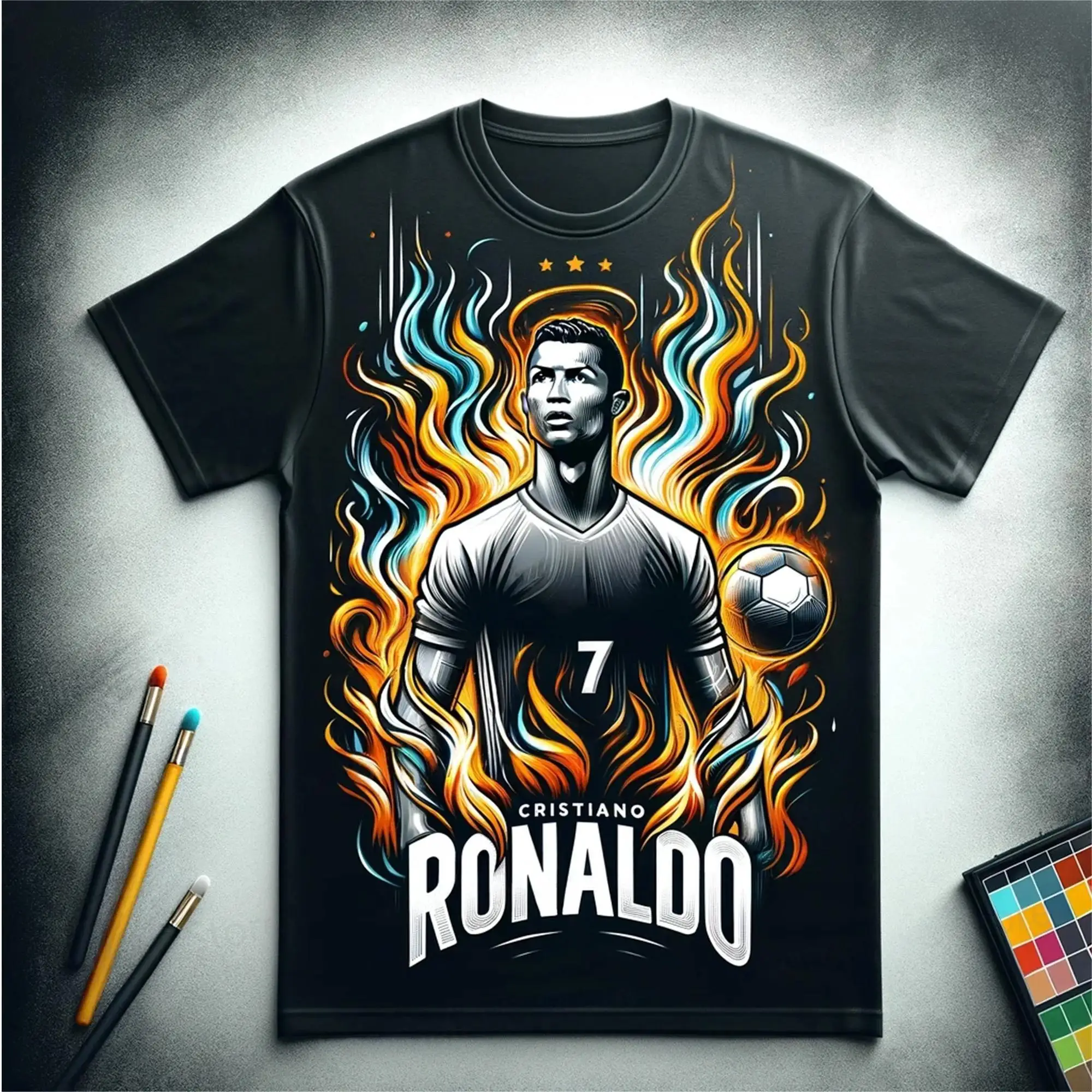 Summer New Children\'s T-Shirt 3d Printed Ronaldo Boys\' Football Training Clothes Kids Sports Breathable Sweat-Absorbent Tops2024