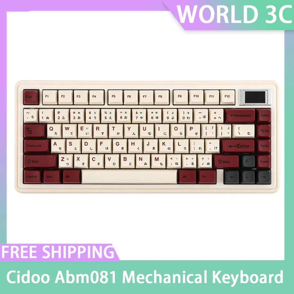 

Cidoo Abm081 Mechanical Keyboard With Screen Rgb Hot-Swappable Bluetooth Three Mode Custom Gaming Keyboard Support Via Win/Mac