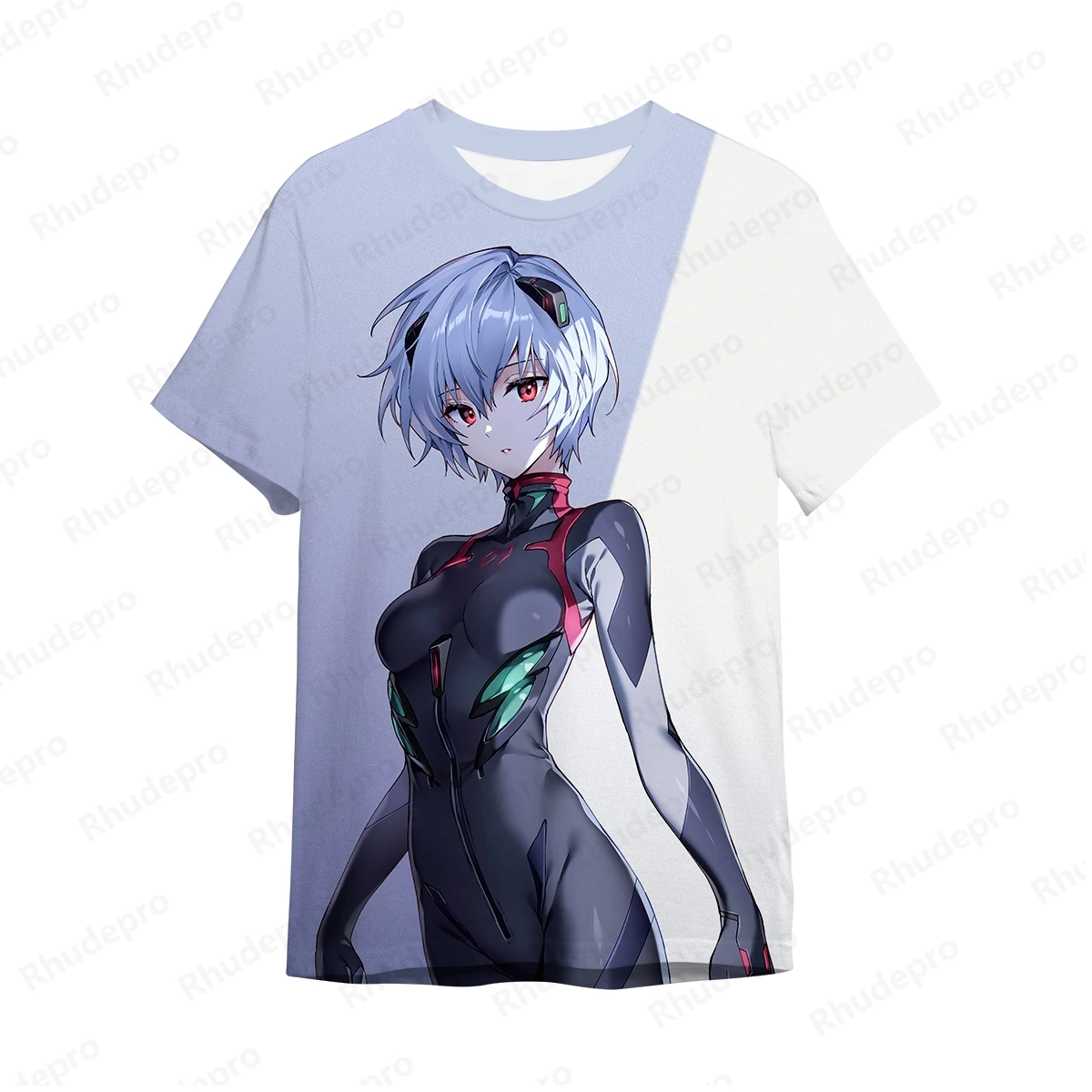 Harajuku Style Neon Genesis Evangelion Tops T-shirt Short Hip Hop Anime Men's Tee 100-5XL New Oversized High Quality Trend