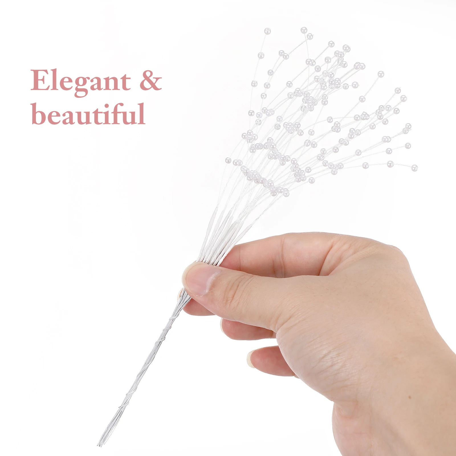 

100 Pcs Bead Accessories DIY Pearl Picks for Flower Arrangements Stems Bouquet Bridal Wedding Decoration Sticks Beaded Sprigs