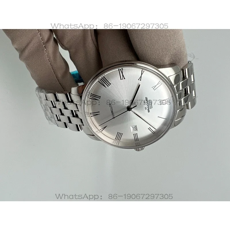 Round Thin Fully Automatic Mechanical Single-date Watch