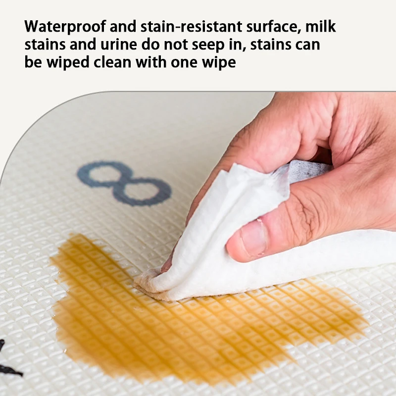 XPE سجادة لعب كبيرة غير قابلة للانزلاق صديقة للبشرة وقابلة للتنفس من القماش بساط لعب للأطفال قابل للعكس وسميكة وقابلة للدوران وسادة زحف للأطفال #5