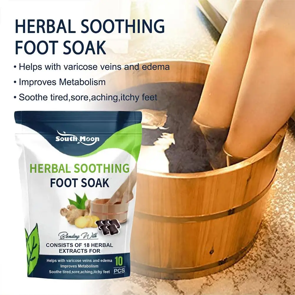 Herbal Soothing Foot Bath Pack Natural Herbal Foot Excess Relieving Remove Foot Tired Toxins Wormwood Care Bath Ginger Wate Z8D8