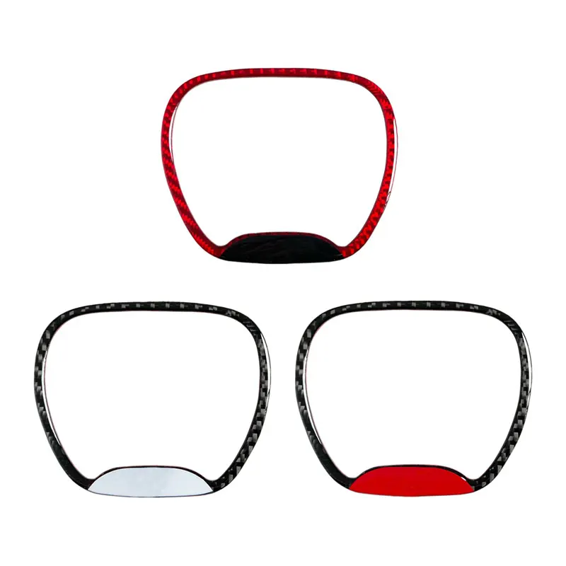 1pcs Carbon Fiber Interior Decor Car Steering Wheel Cover Sticker For Dodge Ram 1500 2500 3500  Challenger Charger Caliber