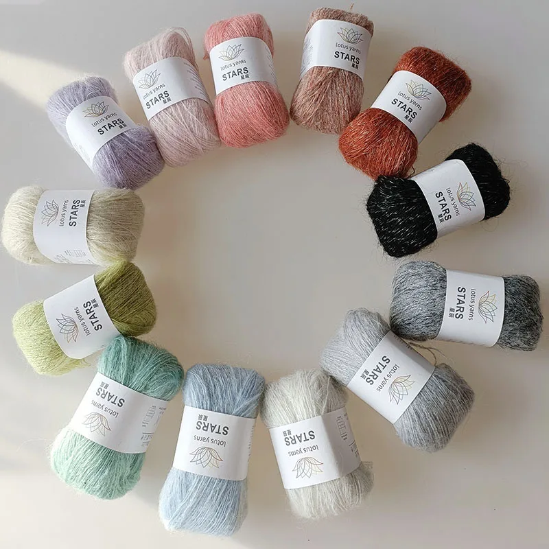 25g ball Colored  mohair blended Yarn For Hand Knitting Crochet Fingering Soft Shawl Scarves Top Craft Projects