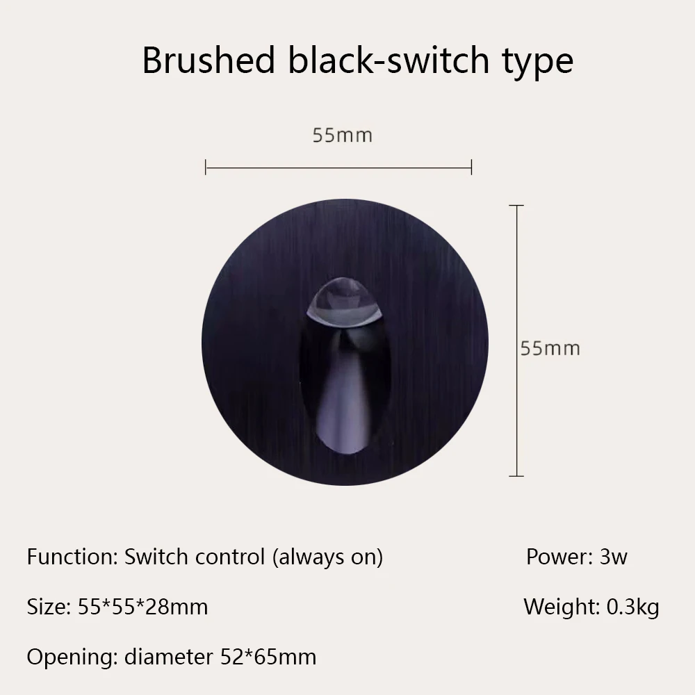 Embedded Step&Stair Light Led Wall Lamps No-sensor Interior Lighting Fixture Round Nightlights Bathroom Kitchen Cabinet Lights