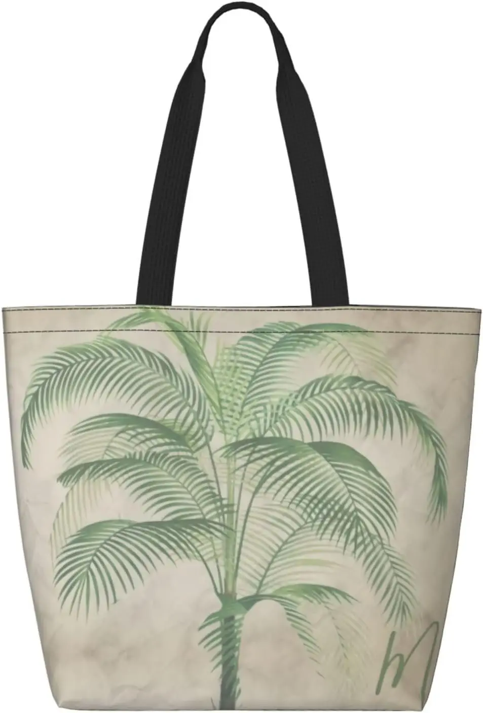 

Винтажная элегантная арамидная большая сумка Palm Tree Tropical с карманом на молнии, многоразовая сумка для покупок, легкая и водонепроницаемая