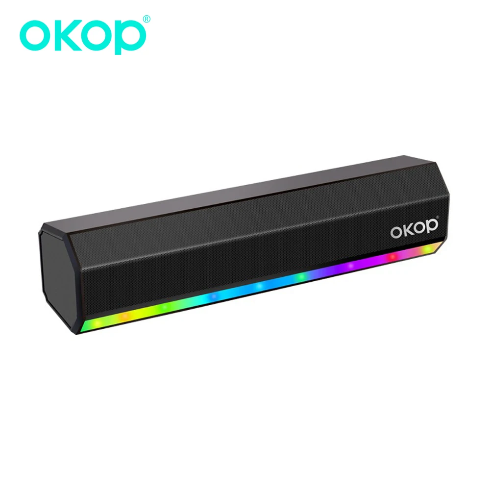 

OKOPBluetooth audio RGB dazzling lights, long wireless Bluetooth subwoofer high sound quality surround audio, car, party camping