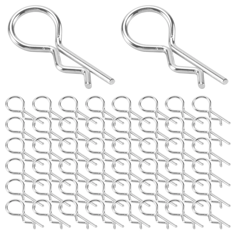 50Pcs Stainless Steel Body Clips Shell Cover Pin Bend For 1/10 RC Car Remote Control Toys Hsp Redcat Exceed Spare Parts