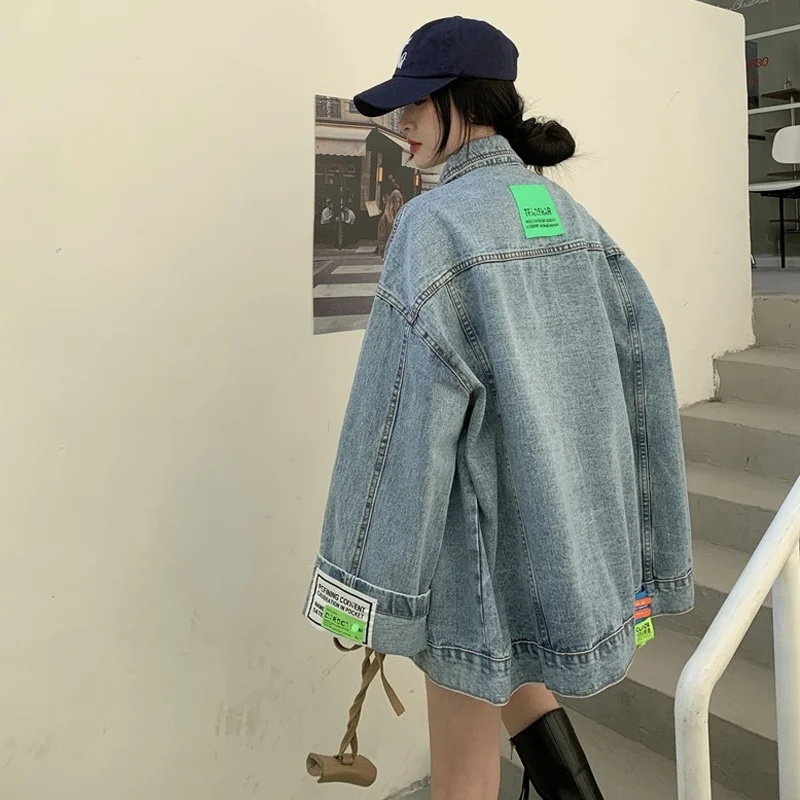 

Denim coat Women Spring and Autumn 2023 New Korean Oversize Loose Retro Hong Kong Flavor Jacket Top Fashion