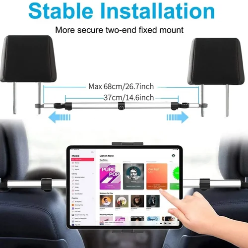 Imagen 2 del producto Soporte para tableta con reposacabezas de coche de 13 pulgadas para iPad Pro 12,9 11, soporte para tableta para Samsung Galaxy Tab S7 Fe Plus, soporte para tableta Xiaomi para coche