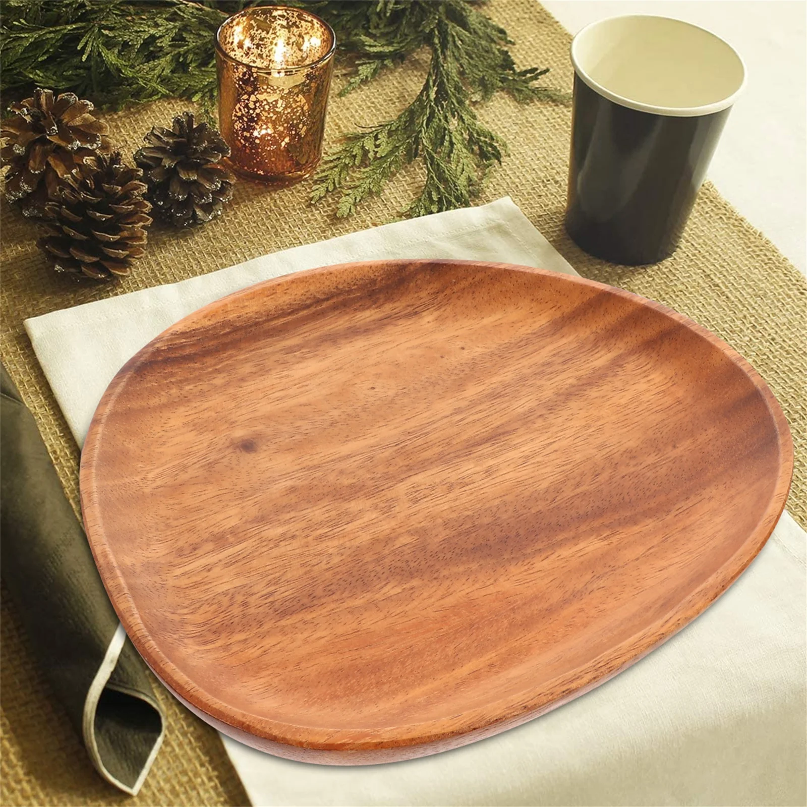 

Sushi Plate Decorative Tray Salad Dish Food Serving Kitchen Supply Wood Material Classic Design Practical Use Suitable