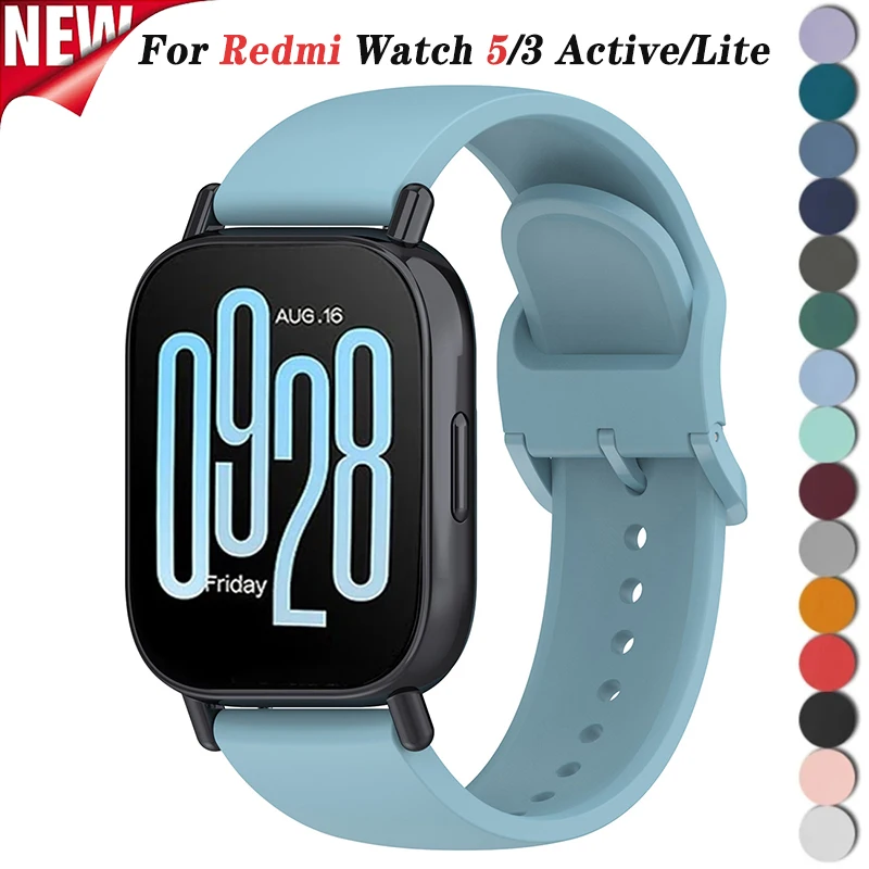 

Сменный силиконовый ремешок 22 мм, аксессуары, цветной браслет, регулируемый браслет для часов для Redmi Watch 5 Lite/5 Active Band