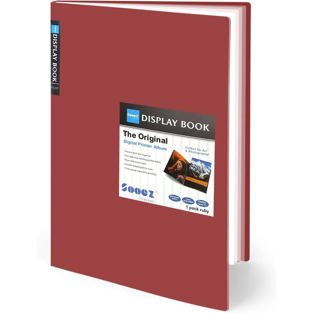 

Art Portfolios 11"x17", Large Portfolio Folder with 30 Pockets & Black Inner Sheets, Display 60 Pages, 11 x 17 Presentation Boo