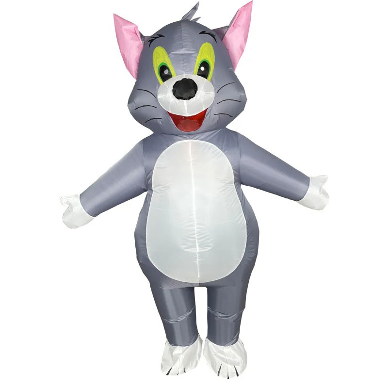 灰色の猫のインフレータブルスーツフルカバー大人用着用漫画人形コスチュームフェスティバルパーティービジネス活動コスプレ衣装小道具