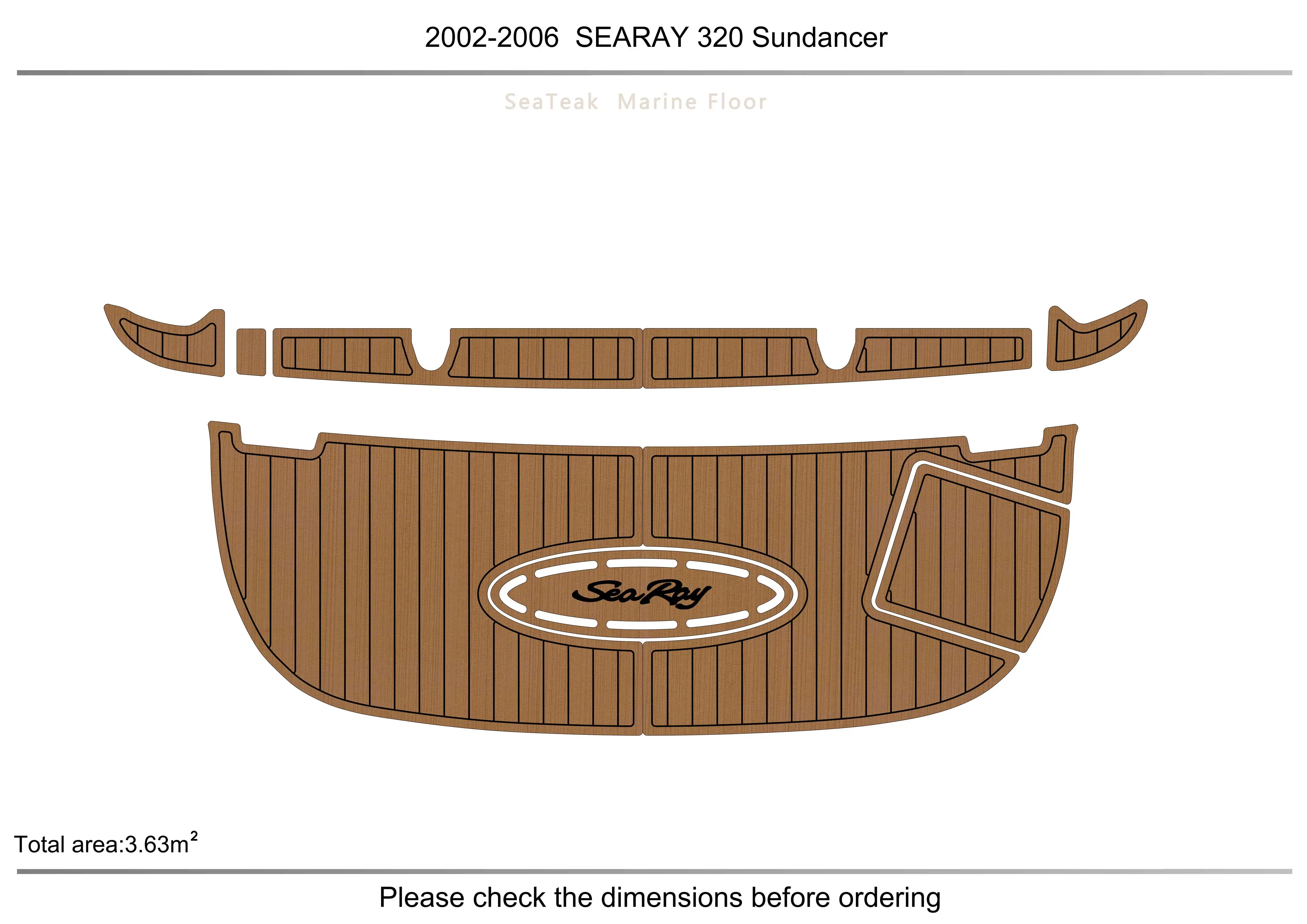 

2006 Searay 320 Sundancer SP swimming platform 1/4" 6mm EVA FAUX Water Ski Yacht Fishing Boat Non-slip mat floor