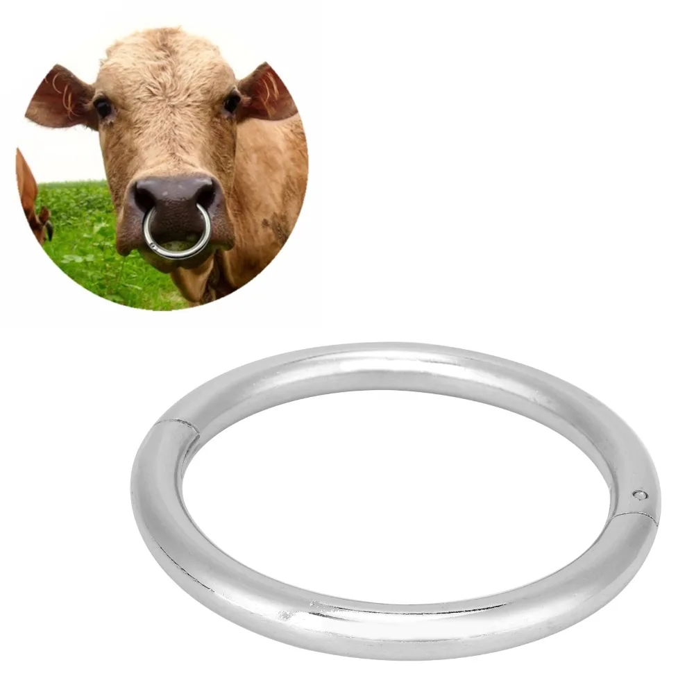 Carbon Steel Cattle Nose Ring Rust Proof Smooth Bull Nose Ring Self Locking Screwdriver Installation Farm Livestock Equipment