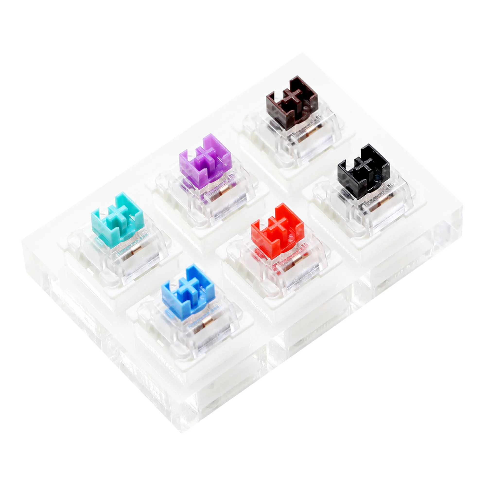 Outemu Acrylic Switch Tester Outemu OTM Gaote Dustproof Black Red Brown Cyan Blue Purple with Pin Sleeve with Blank Keycap