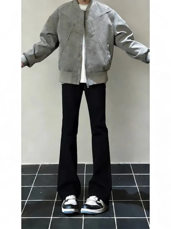 

Cleanfit Men's Bla Bell Bot Jeans Slim Straight Casual High Waist Knife Denim Pants Spring Faion Body Conceal