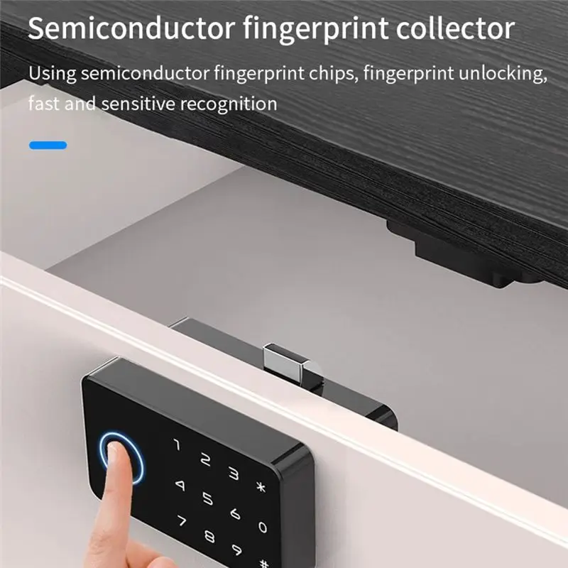 A11E-Tuya Smart Fingerprint No Punch Cam Lock Cabinet Lock Door Drawer Filing Cabinet Post Mail Locker Cupboard Locks