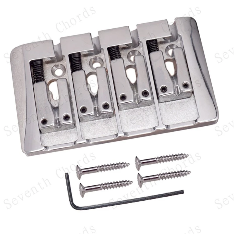 One Set Black Silver L Type 94MM 4 Strings Electric Bass Bridge Screw Musical Instrument Accessories Parts