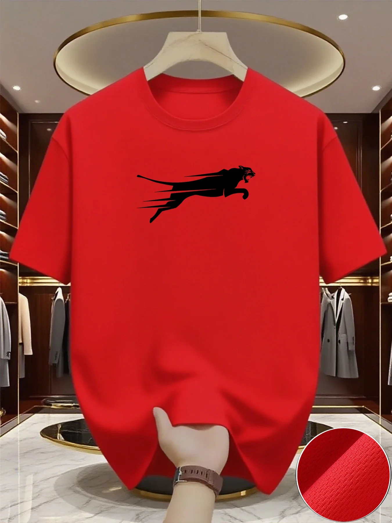 Summer New Flying Wolf Print Men's/Women's Printed Short-sleeved T-shirt Loose and Versatile Fashion Half-sleeved Casual Wear